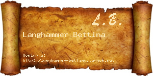 Langhammer Bettina névjegykártya